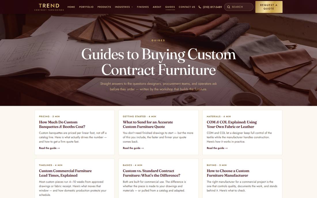Trend Contract Furnishings guides page