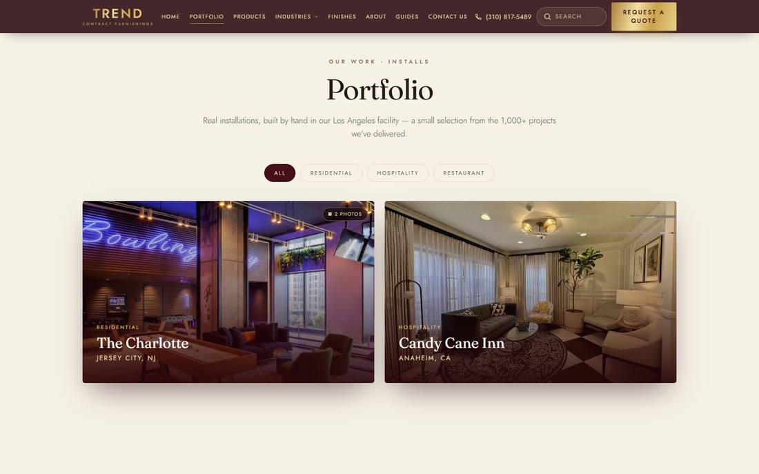 Trend Contract Furnishings portfolio page